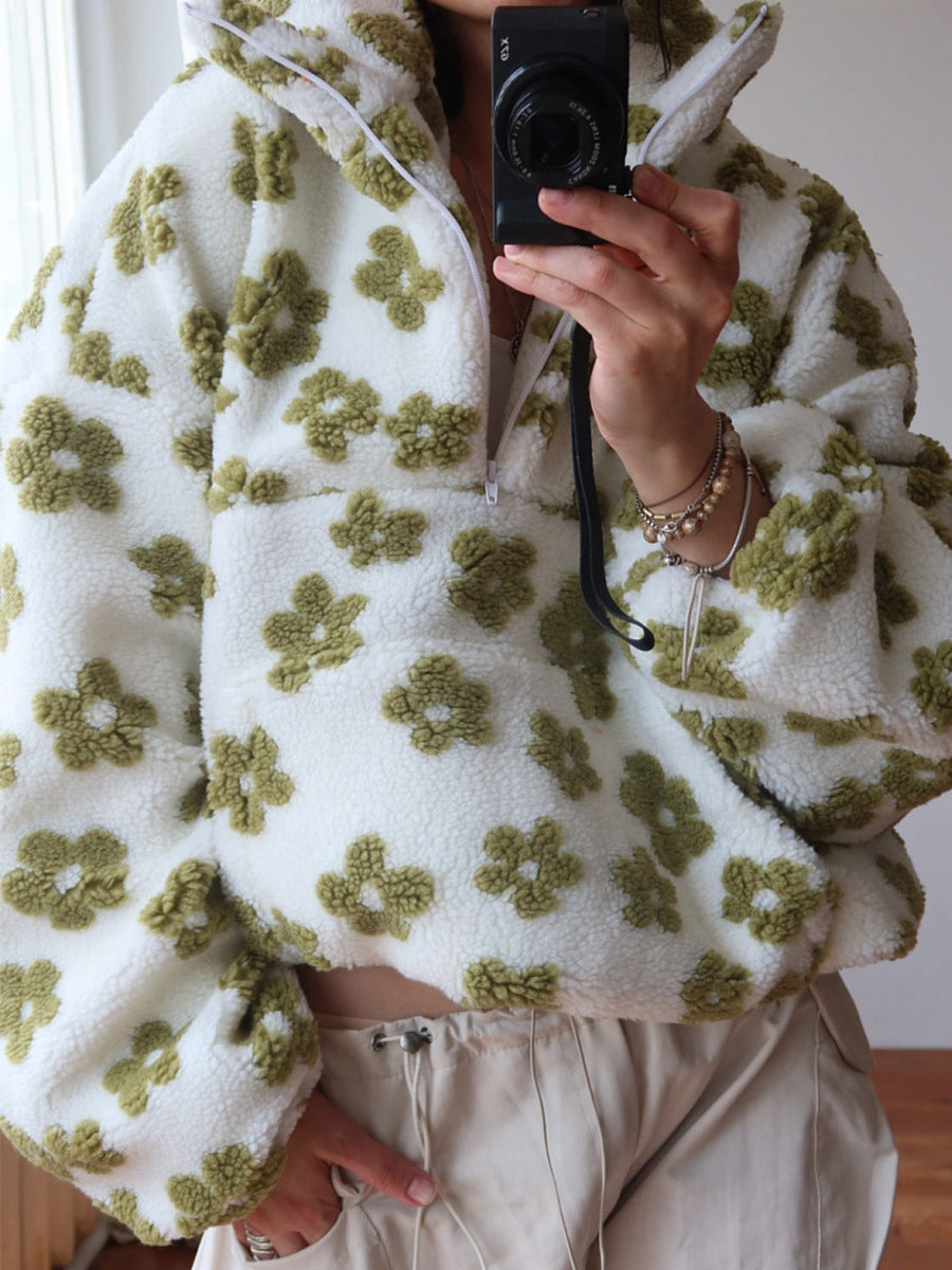 Novéa | Sweatshirt floral à grandes poches et zip