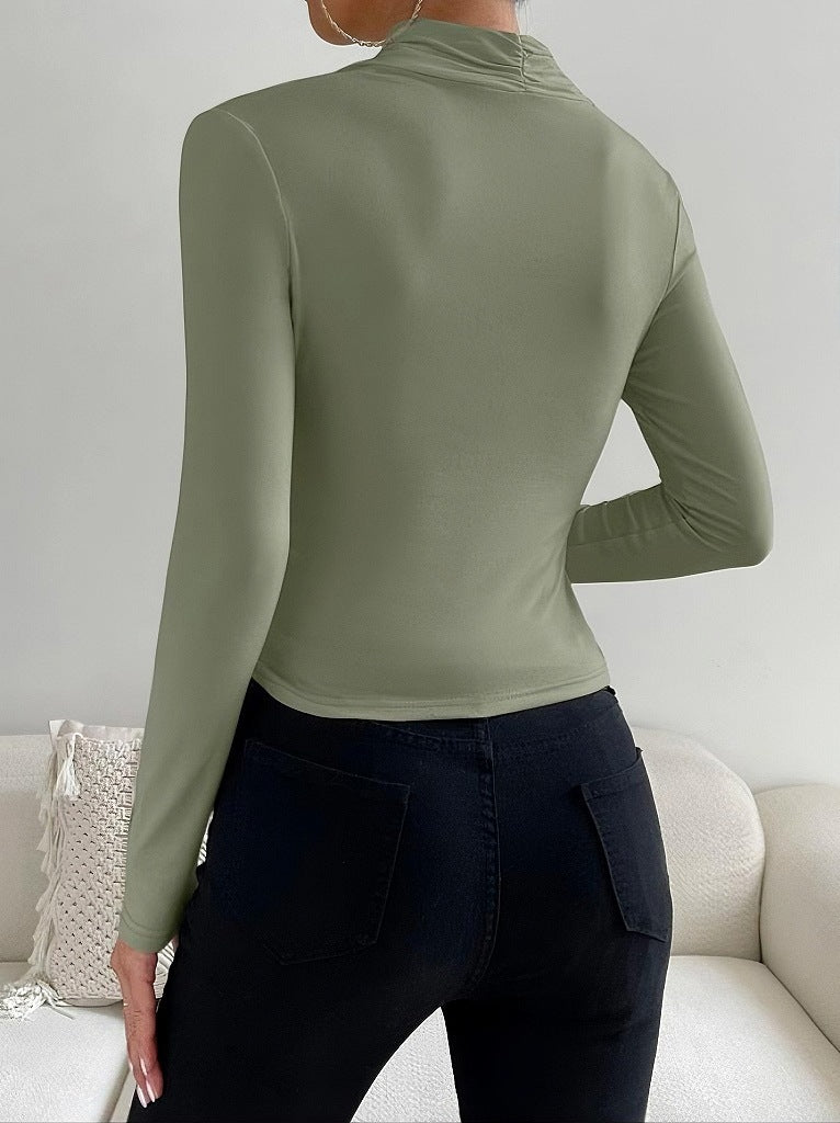 Liora | Blouse col croisé plissé