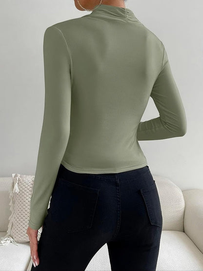 Liora | Blouse col croisé plissé