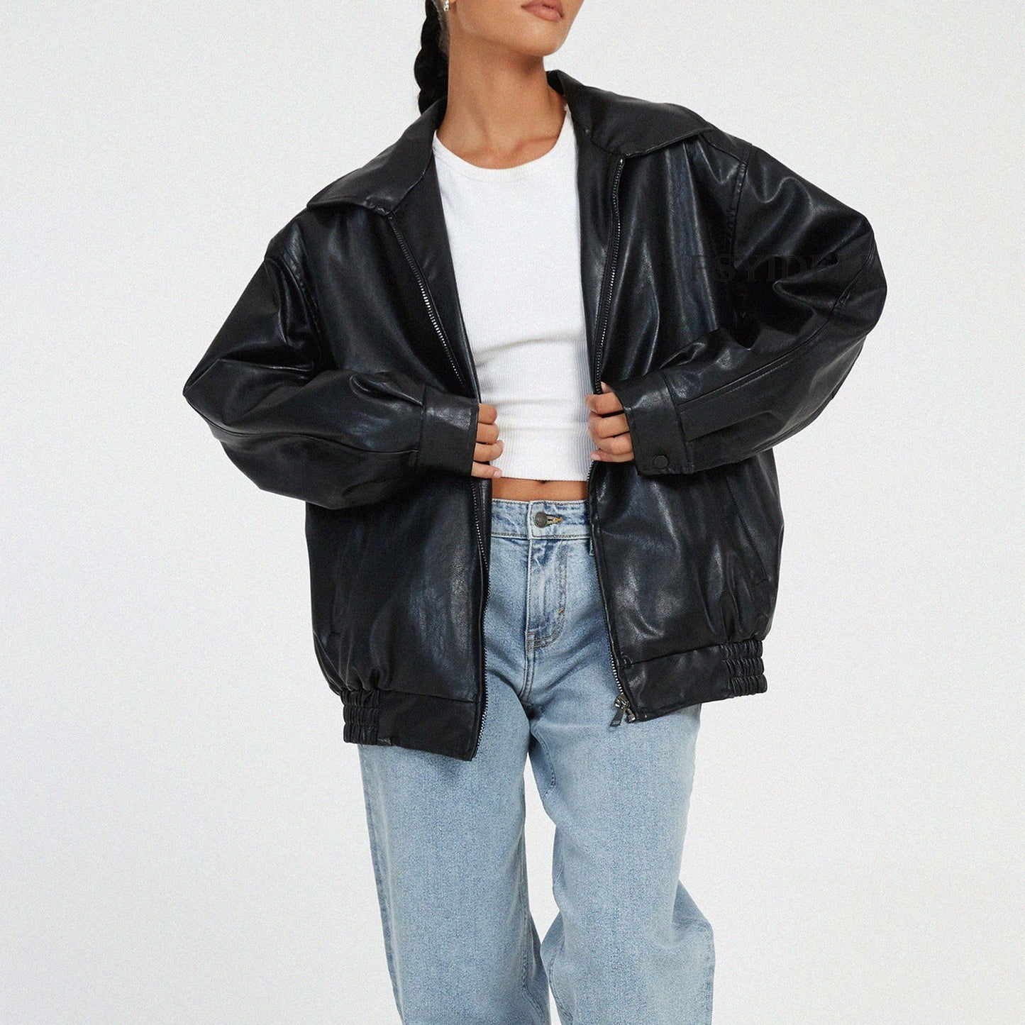 Clara | Manteau en cuir style motard