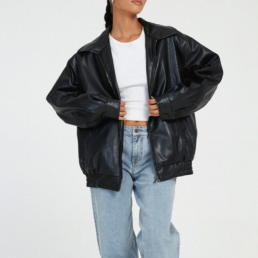 Clara | Manteau en cuir style motard