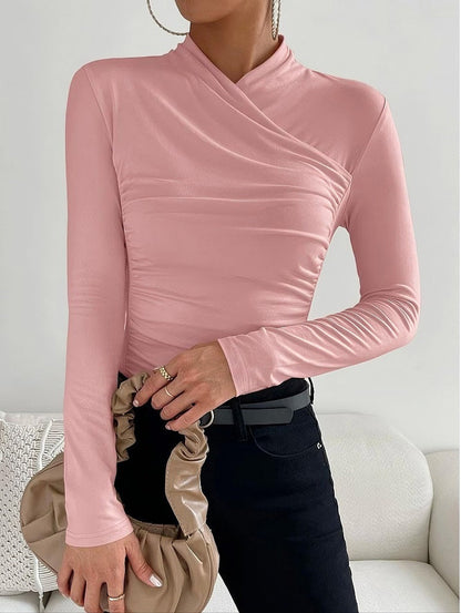 Liora | Blouse col croisé plissé