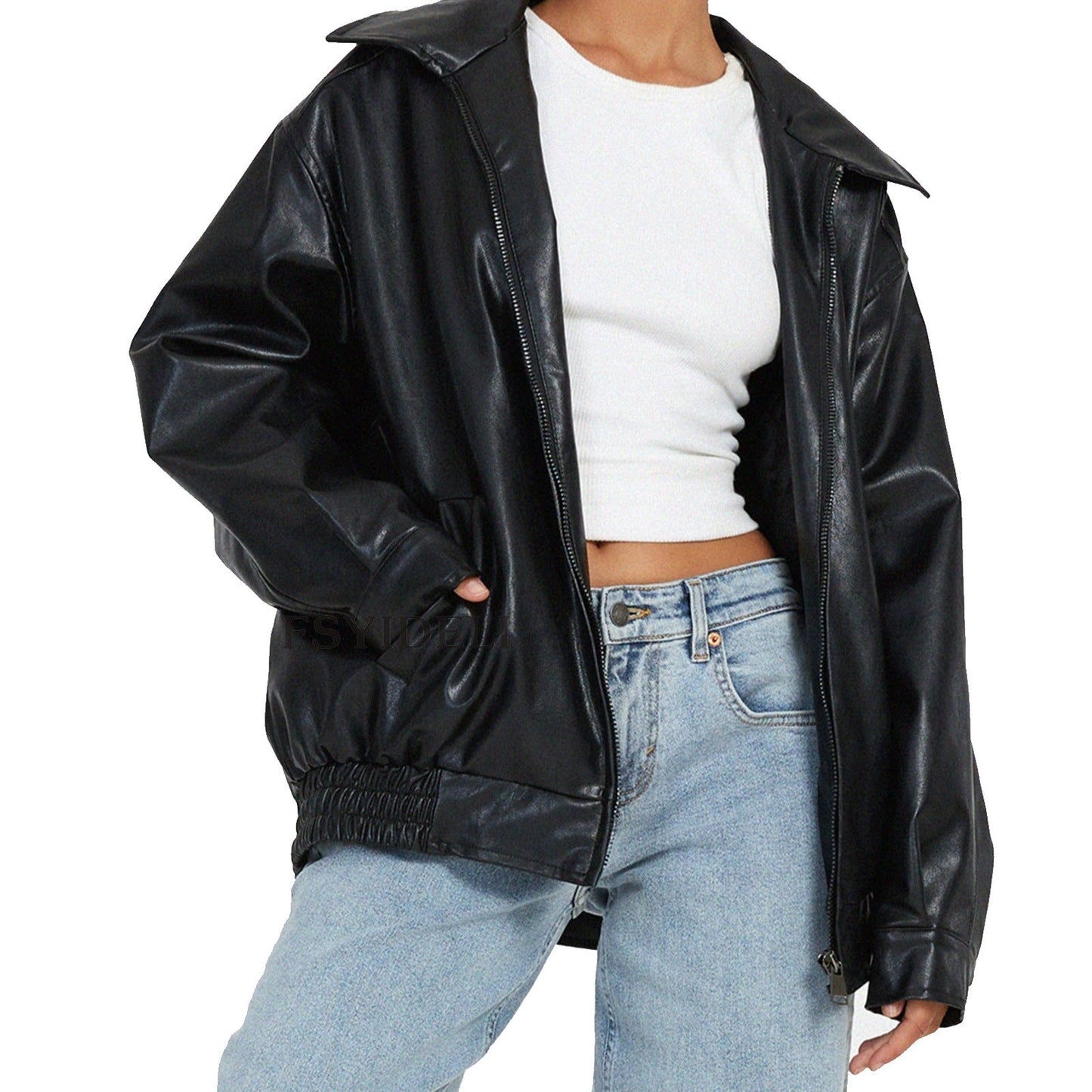 Clara | Manteau en cuir style motard