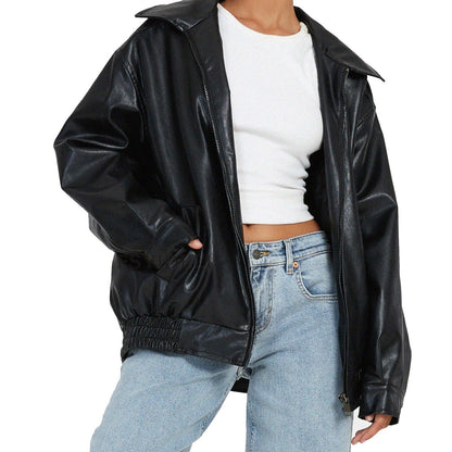 Clara | Manteau en cuir style motard