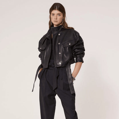 Sofia | Veste en cuir & laine