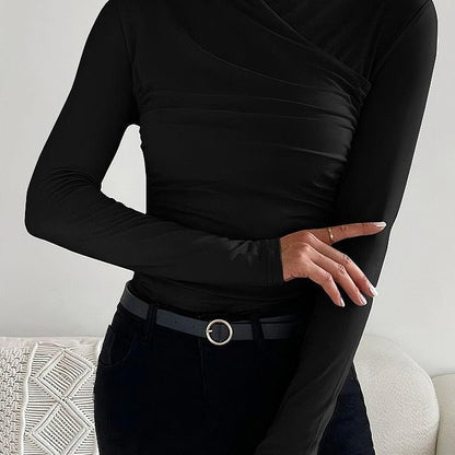 Liora | Blouse col croisé plissé