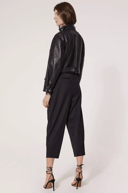 Sofia | Veste en cuir & laine