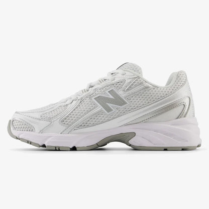 White and metallic silver DIDALUXE sneaker with mesh and reflective-style overlays