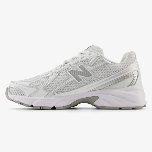 White and metallic silver DIDALUXE sneaker with mesh and reflective-style overlays