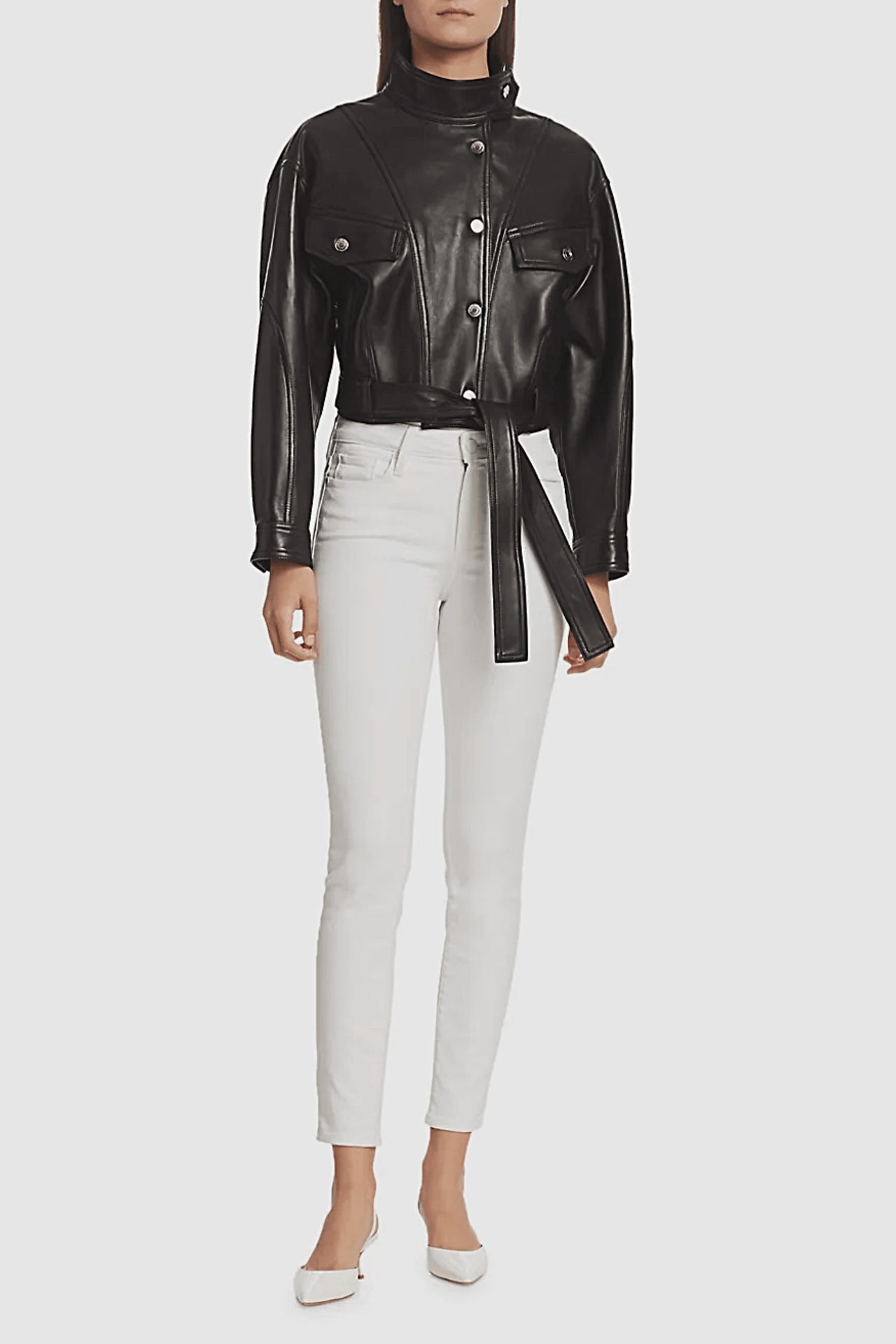 Sofia | Veste en cuir & laine