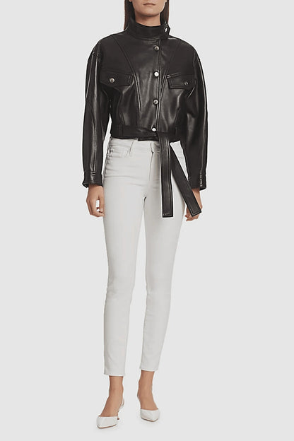 Sofia | Veste en cuir & laine