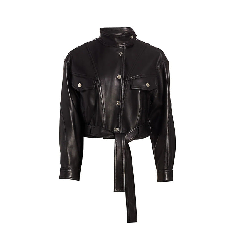 Sofia | Veste en cuir & laine