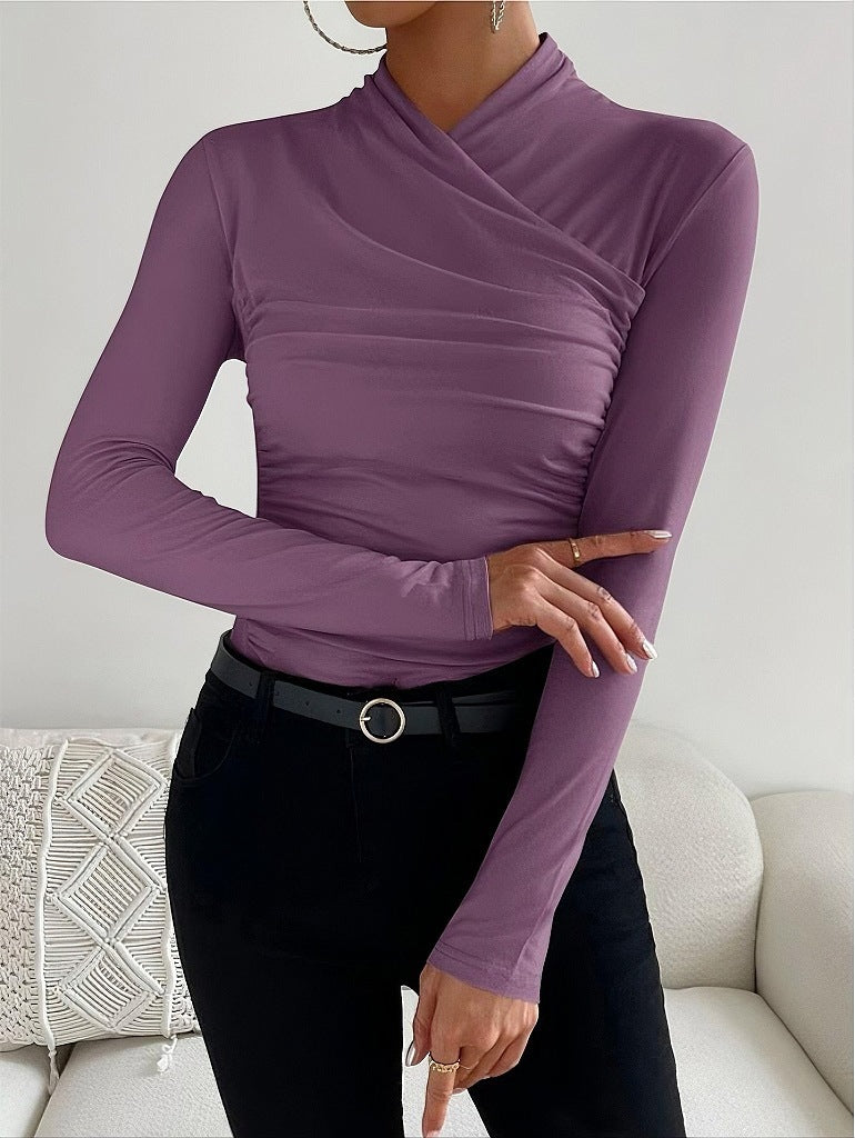 Liora | Blouse col croisé plissé