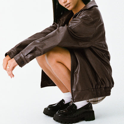 Clara | Manteau en cuir style motard