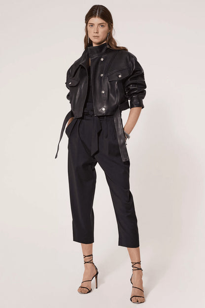 Sofia | Veste en cuir & laine