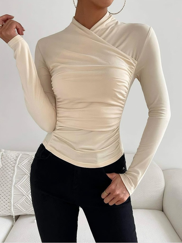 Liora | Blouse col croisé plissé