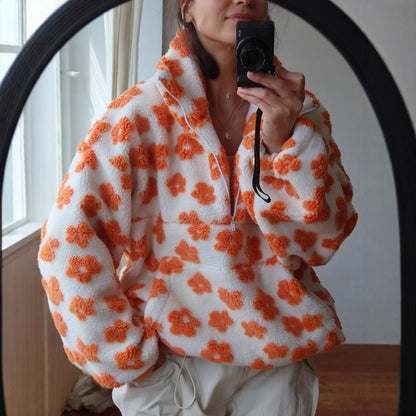 Novéa | Sweatshirt floral à grandes poches et zip