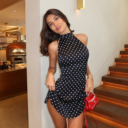 Héloïse | Robe à pois évasée