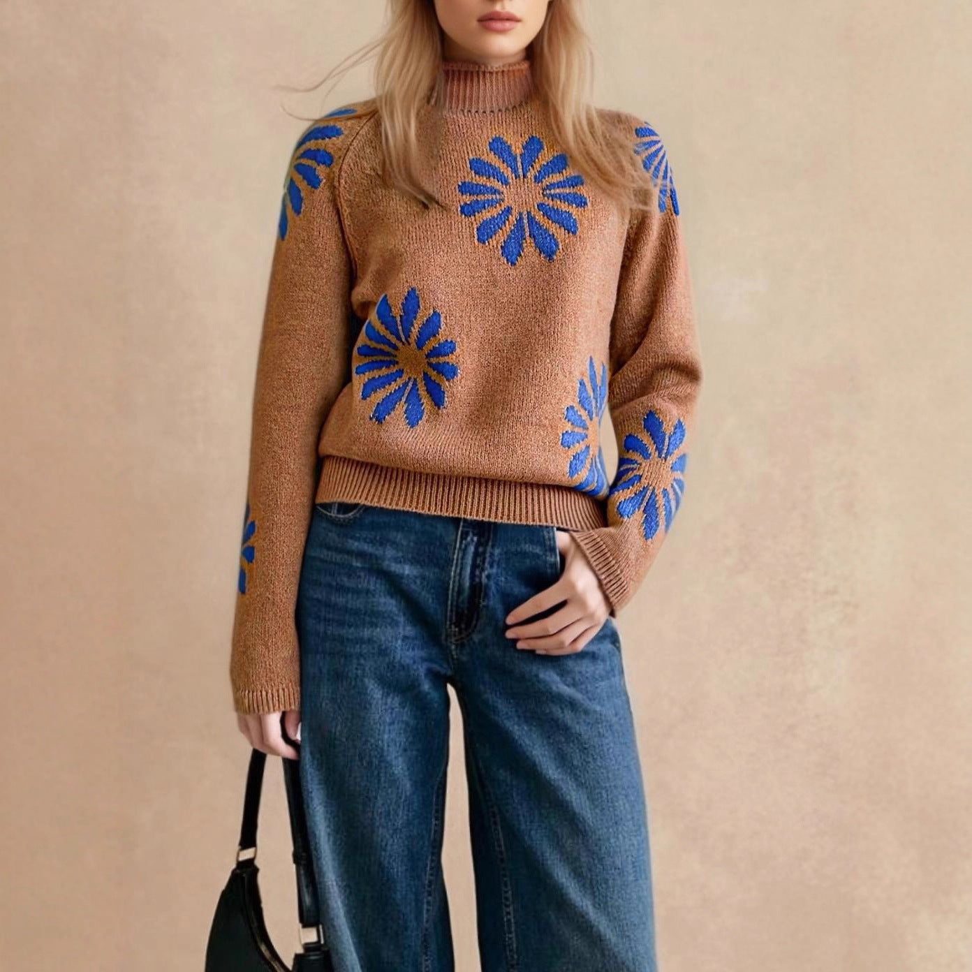 Améline | Pull jacquard floral