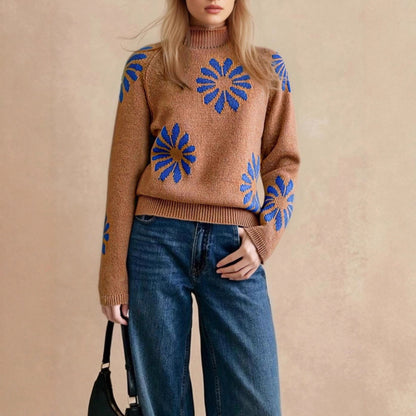 Améline | Pull jacquard floral
