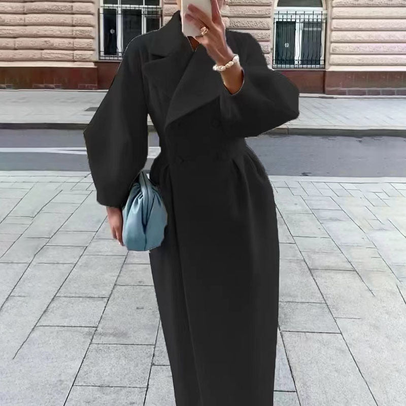 Calypsa | Manteau long trench double boutonnage
