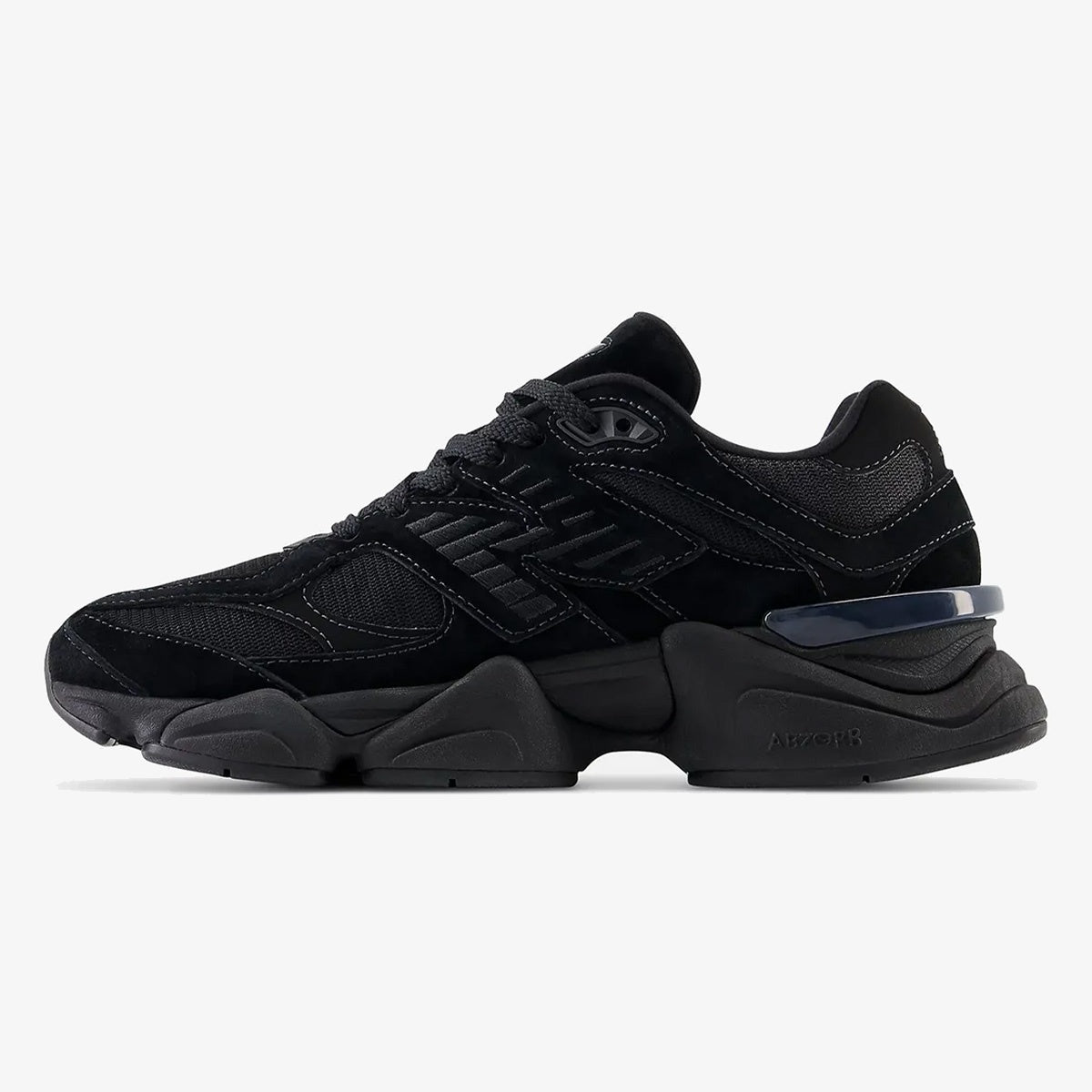 DIDALUXE Triple Black Suede sneaker with black mesh, suede overlays and chunky sole