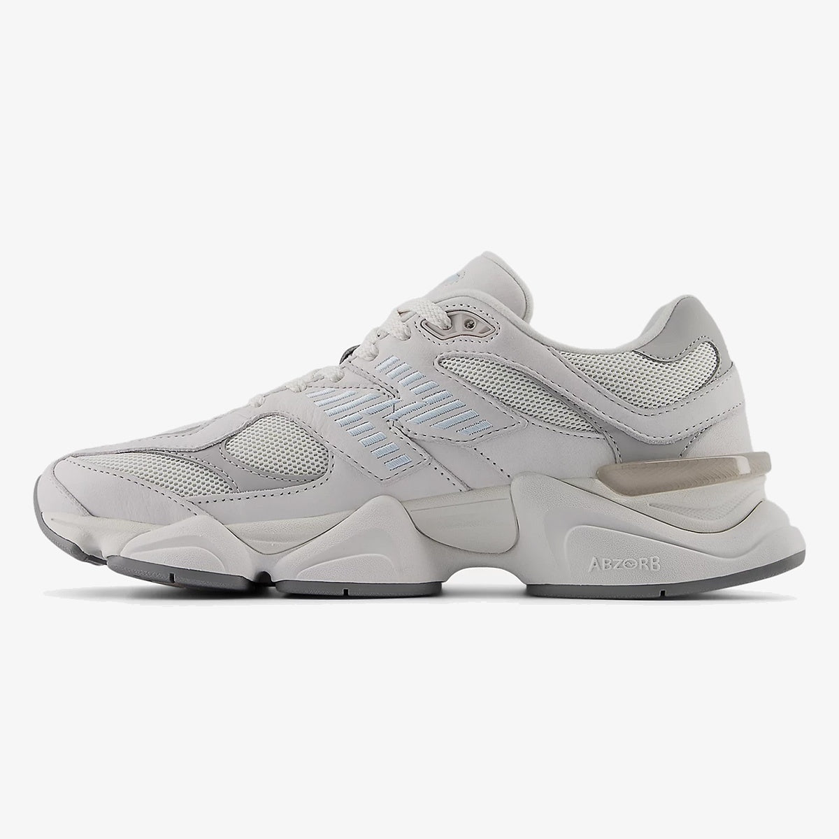 Grey and Quarry Blue DIDALUXE sneaker with layered mesh and suede upper